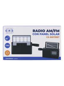 DTI Portable AM FM Radio Rechargeable Solar Panel USB Micro SD Black - Multicolor - View 6