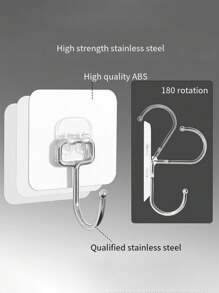 10/5/1pc, Multipurpose Large Adhesive Hook, Heavy Duty Hook, Max 16.78KG, Waterproof Large Wall Hook For Bathroom Kitchen ﻿