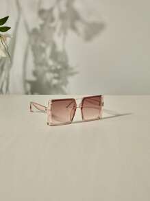 1pc Fashionable Pink Ombre Oversized Square Frame Fashion Glasses Christmas Winter Christmas Gifts