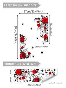 1pc Floral Pattern Wall Sticker, Self Adhesive Wall Art Sticker For Home Decor, Stickers, Wall Decal, Vinyl Decal For Home Decorations, Spring Decoration Items Refresh Your Home, Festival Decoration Stickers Gifts Birthday Graduation