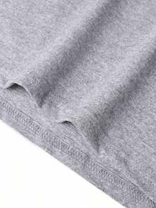 Men's T-Shirt, Classic Graphic T-Shirt, Soft And Comfortable T-Shirts For Men, Script Logo, 180g, 100% Cotton - Xám - Xem 3