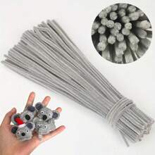 Paquete de valor de 100 piezas de limpiapipas de tela flexible de colores surtidos para suministros de manualidades y decoraciones caseras, juego de torsión con dos opciones de color, kits de flores de limpiapipas
