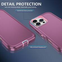 2-In-1 Protective Phone Case With Screen Protector, Shock-Absorbent, Compatible With IPhone Apple 11/12/13/14/15/16 Pro Max, Etc. - Purple - View 3