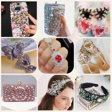 130 peças de strass de cristal de tamanhos variados, garras de vidro costuradas, enfeites de strass com parte traseira plana para artesanato faça você mesmo, roupas, sapatos, vestidos, acessórios de joias