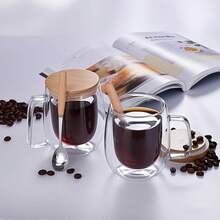 4 Pieces, 17oz/500ml,Double Walled Insulated Cup, Heat-Resistant, Transparent Coffee Cup With Handle, Suitable For Tea, Coffee, Latte, Cappuccino, Espresso, Iced Tea - Versatile For Various Holidays, The Best Gift For Boyfriends And Girlfriends. - 透明的 - 查看 9