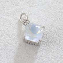 1pc Copper Square Cubic Zirconia Micropave Pendant, DIY Jewelry Accessory For Necklace, Bracelet, Earrings