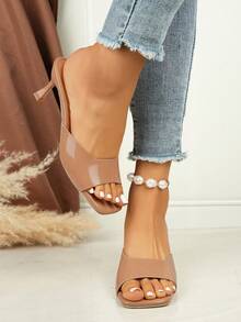 In 2025, These Newly Released Summer High-Heeled Sandals For Ladies Exude An Air Of Elegance. They Are Not Only Comfortable And Stylish But Also Multi-Functional. The Square Toe Design Adds A Touch Of Sophistication, While The Sexy Open-Toe Style Reveals A Hint Of Allure. These Slippers Are A Perfect Choice For Women Who Seek Both Charm And Practicality In The Warm Summer Days. - Camel - View 3