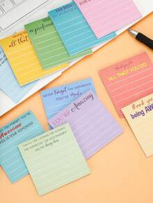 12 piezas Notas adhesivas con frases, regalos positivos y de agradecimiento para maestros, enfermeras, compañeros de trabajo, suministros de oficina, regalo de vuelta a clases - Multicolor - Ver 1