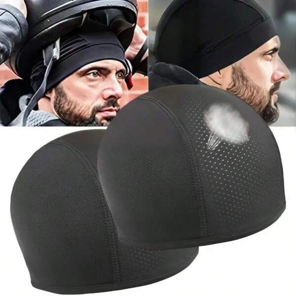 Forro transpirable y de secado rápido para casco de motocicleta - Adecuado para todas las estaciones Elástico - Adecuado para ciclismo y actividades al aire libre Gorra de ciclismo con malla transpirable Gorra deportiva al aire libre Forro interior del casco de motocicleta Gorra de ciclismo