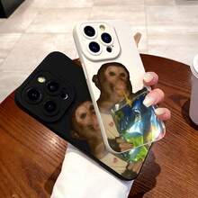 Cute Monkey Pattern Phone Case For Compatible With IPhone 16e/16/15/14/13/12/11/ProMax/Pro/Plus/XSMax/XS/X,For Compatible With Samsung Galaxy S25/S24/S23/S22/5G/Edge/Ultra,Fashion Female Summer Unique Cases Shockproof Anti-Drop Design Tpu Protection Cover Men Casing Girl Women Ultimate Protective Fundas Para Protectores De Celulares Accessories Friend Gift Aesthetic Protector Forro De Teléfono - Blue - View 2
