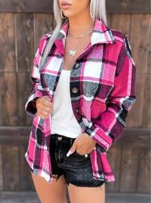 Women Long Sleeve Flannel Plaid Shirts Casual Button Down Shirt Cardigan  New Year And Valentine Day Outfits
