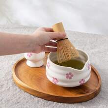 2 件套日式抹茶套装，可爱樱花图案抹茶碗（带壶嘴）和抹茶搅拌器架套装，手工日式抹茶茶筅仪式套装，适用于传统抹茶、现代拿铁和茶道 - 彩色 - 查看 7