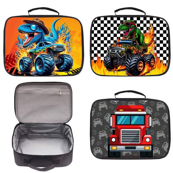 Lunch Bag In Various Color Selection 3D Printed Insulated Lunch Bag - Stylish Polyester Tote For Work, Office, Picnic, Hiking & Beach