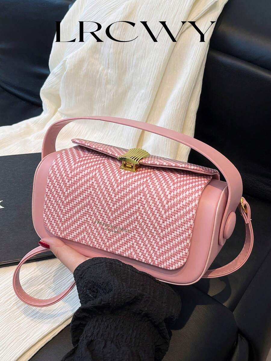 Women's Fashion Handbag Tote Bag, Elegant Minimalist Design, Large Capacity - Pink - View 1