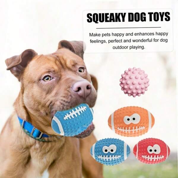 Squeezing Dog Balls, Cute Interactive Latex Toys With Squeaking Sounds, Bouncing Balls For Small Breeds Of Puppies, Dog Balls, Interactive Toys For Puppies/Medium-Sized Dogs, Rolling Effect Tennis Balls For Dogs, Cat Toys For Chirping And Action Activation