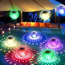 Solar Floating Lights Swimming Pool Waterproof LED Solar Power Multi Color Changing Water Drift Lamp For Fish Tank Pond Led Solar Floating Lamps Swimming Pool Ball Solar Panel Powered Pond Drift Waterproof Glow Show Disco Color Changing Lights