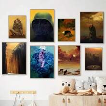 1pc Gift Zdzislaw Beksinski Art Posters Club Bar Vintage Posters Wall Arts Canvas Painting Bedroom Home Decor Optional Frame