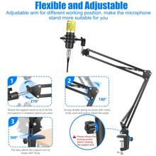 Professional Podcast Equipment Bundle Starter Kit - Condenser Microphone Recording Studio Setup With Pop Filter & Shock Mount, Streaming Podcast Mic Kit With Real-Time Voice Changer, Live Sound Card Audio Interface For PC//Computer, Perfect For Vlog, Gaming, Karaoke, Home Studio