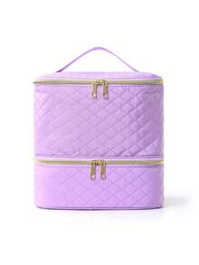 1 pieza Estuche de cosméticos, bolsa de cosméticos, neceser, bolsa de almacenamiento de cosméticos, bolsa de almacenamiento de maquillaje, bolsa de herramientas de maquillaje de gran capacidad y multiuso, portátil, adecuada para dormitorios universitarios, acolchada, de moda, regalo para mamá, para chicas, artículos necesarios para el dormitorio - Multicolor - Ver 21