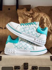 Men's Canvas Sneakers, Fashion Lace-Up Round Toe Low-Top Skateboard Shoes, High Quality Leather Upper, Non-Slip Rubber Outsole, Soft And Comfortable Lining, Breathable, Versatile For Casual Wear, Campus, School Uniform, Solid Color