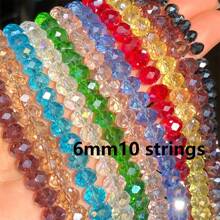 10 Strands Natural Crystal Beads For Jewelry Making, Various Colors, Austrian Mosaic Glass Beads, DIY Bracelet Accessories, Sizes: 3/4/6/8/10mm