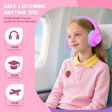 Noise Cancelling Headphones For Kids, Wireless Headphones, 40 Hours Playtime, Safe Volume 74/85/94dB, Type-C Fast Charging, Built-In Microphone, Gift For Kids