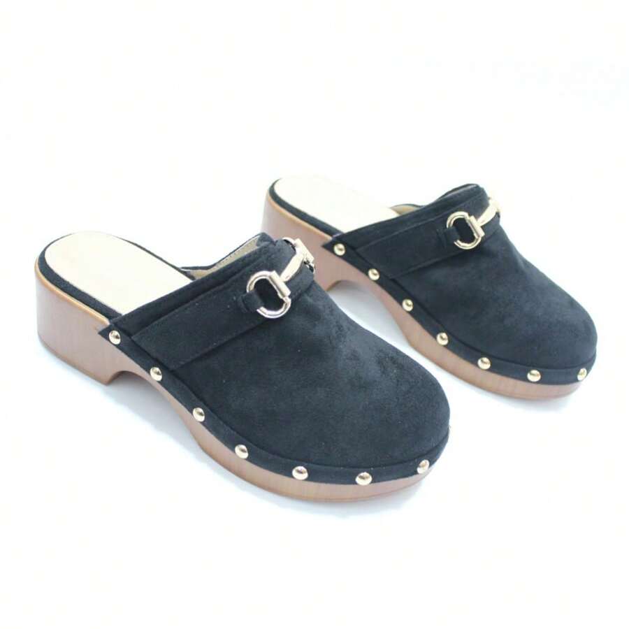 Clogs, Elegant Summer Sandals For Women - Black - View 1
