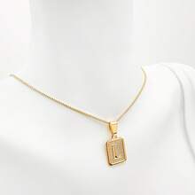 Women's Letter Chain Necklace A-Z Letters Name Pendant 18k Gold Plated And 925 Silver - 金色 - 查看 7