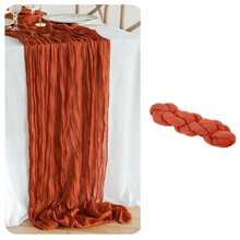 1/2/5/10 Pcs Red Pleated Cheesecloth Table Runner Perfect For Wedding Birthday Babe Shower Party Room Table Decoration, Wedding Anniversary And Banquets Party Supplies, New Year 2025 Christmas Gauze Table Cover Table Flag