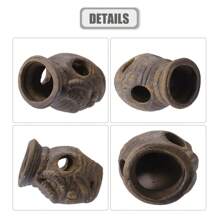 Aquarium Decorations Ceramic Cave, Hiding Cave For Small Fish, Brown, 2.83"X2.17"X3.35"