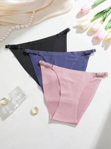 FINETOO 3 Stücke nahtlose anpassbare Bikinihosen für Damen Einfarbig, Hohe Qualität