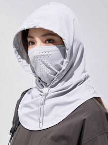 1pc Casual Lightweight Breathable Sun Protection Face Mask Hat Combo, Suitable For Driving, Cycling, Beach, UPF50+ Ski Masks