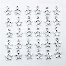 15/30/50 件锌合金螺旋星形吊坠，DIY 手链、耳环、项链工艺品 - 彩色 - 查看 2