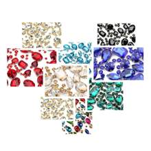 130 peças de strass de cristal de tamanhos variados, garras de vidro costuradas, enfeites de strass com parte traseira plana para artesanato faça você mesmo, roupas, sapatos, vestidos, acessórios de joias