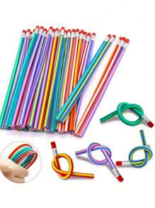 10/20 lápices de colores flexibles, herramientas de escritura de plástico flexibles, lápices flexibles de múltiples líneas, perfectos como regalos para fiestas, Navidad, Día de San Valentín