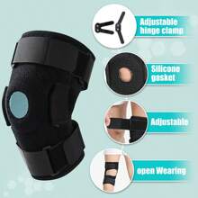1 Pc- Open Wear Adjustable Knee Support Brace With Side Stabilizers & Patella Gel Pad For Men & Women, Compression Knee Brace, Stable Support Of The Knee, For Gym, Running, Fitness, Workout, Basketball - Black Gym Accessories Knee Support