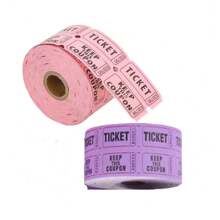 1 rolo 1000 Bilhetes de Rifa, Azul, Verde, Roxo (Múltiplas Opções de Cores), Rolo Duplo, Bilhete para Eventos, Entrada, Recompensa da Turma, Arrecadação de Fundos e Prêmios (500 Pares)