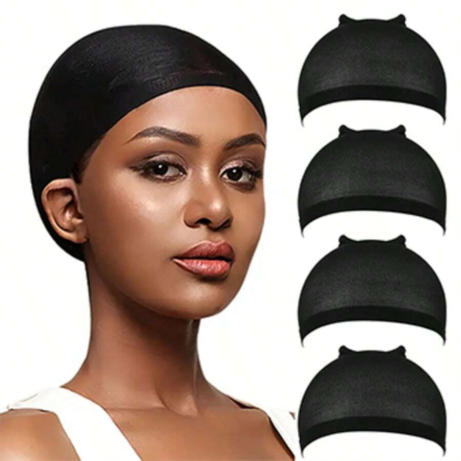 10 pièces de Casquettes de perruque haute élasticité, unisexes - Doublure de perruque en dentelle extensible douce dans les couleurs noir et nude, facile à utiliser et à nettoyer