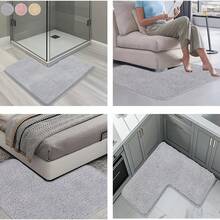 1 tấm thảm nhà tắm cho góc tắm vòi sen, làm bằng sợi nhỏ, có đế chống trượt, hình chữ L, thảm nhà tắm mềm mại cho phòng tắm vòi sen, spa và sử dụng nhiều phòng | Thảm nhà tắm có thể giặt bằng máy cho nhà bếp, phòng giặt, phòng ngủ, RV, lối vào - Nhiều màu - Xem 4