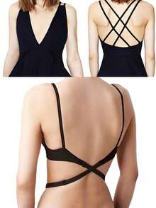 3 件隐形胸罩肩带，露背胸罩延长带，适用于交叉胸罩、派对晚礼服、可调节胸罩延长肩带 - 彩色 - 查看 2