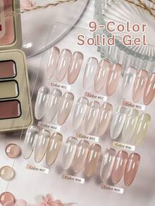 9-Colors Patting Glue Smudge Canned High Saturation Popular Semi-Solid Nail Polish Glue Nail Salon For Summer And Spring Manicure Diy - 彩色 - 查看 4