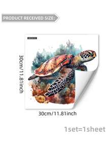1pc Turtle Pattern Toilet Lid Decal, Stickers, Wall Decal, Vinyl Decal For Home Decorations, Spring Decoration Items Refresh Your Home, Festival Decoration Stickers Gifts Birthday Graduation