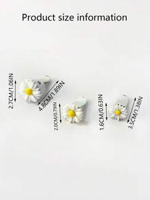 3pcs/Set White Daisy Air Freshener Clip, Car Vent Fragrance Diffuser (Without Fragrance Pads) - Multicolor - View 2