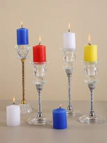 4pcs/Box Candle Pillars, Smokeless Odorless Residue-Free Pillar Candles, 4 Colors, Atmosphere Candles, Blessing Candles, Wish Candles, Lucky Candles, Candle Holder Candles, Wedding Candles, Party Candles, Dining Table Candles