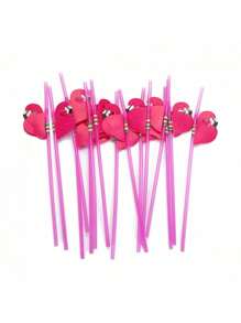 10pcs/50pcs Hawaiian Mini Umbrella Straws, Fluorescent Decor Party Crafts Straws, Colorful Tube Art Straws Suitable For Parties And Gatherings