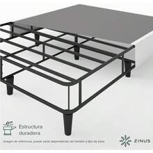 Keenan de Zinus| Base de Cama Matrimonial de Acero con Soportes para Cabecera en Caja| Fácil de Armar y con Garantía de 5 años - Reina - Ver 6