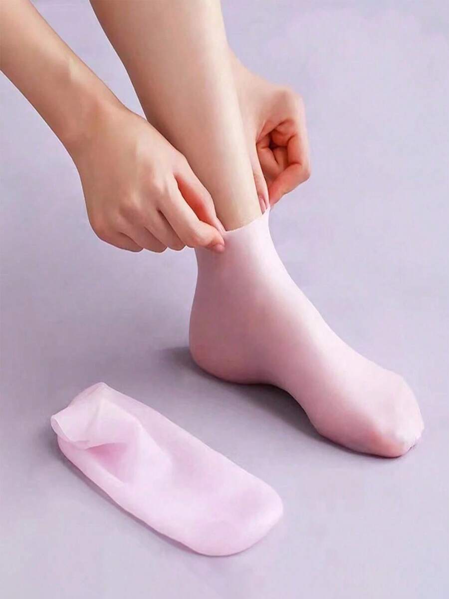 2 件/4 件硅胶保湿袜，隔夜 SPA 足部护理，防滑凝胶脚跟，高弹性，家用干足修复，可重复使用