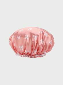 Double-Layer Waterproof Bath Cap With Bowknot Pattern Shower Cap, Hair Cover For Kitchen And Home Use. Elastic Reusable Bathing Cap Printed Shower Hat Bath Hat Beauty Salon Spa Shower Cap For Women Girls.Large Waterproof Satin Shower Caps Adjustable Bath Hair Caps Silky Fabric Lined Bathing Hair Cover Wraps Bonnets Hair Protector For Women Girls.Mother's Day Gift. Back To School