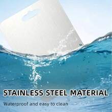 Tabla de cortar de titanio, tablas de cortar de titanio para la cocina, tabla de cortar de acero inoxidable 304 para carne, fruta y verdura, cocina, juego de tablas de cortar, cocina, tabla de cortar de acero inoxidable - Plateado - Ver 3