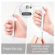 Retractable Rat Tail Comb For Parting,Protable Fine Tooth Teasing Comb For Styling,Hair Cutting,Braiding-Carbon Parting Combs For Braiding Hair,Stainless Steel Pin Tail Teasing Comb(White) - Green - View 10